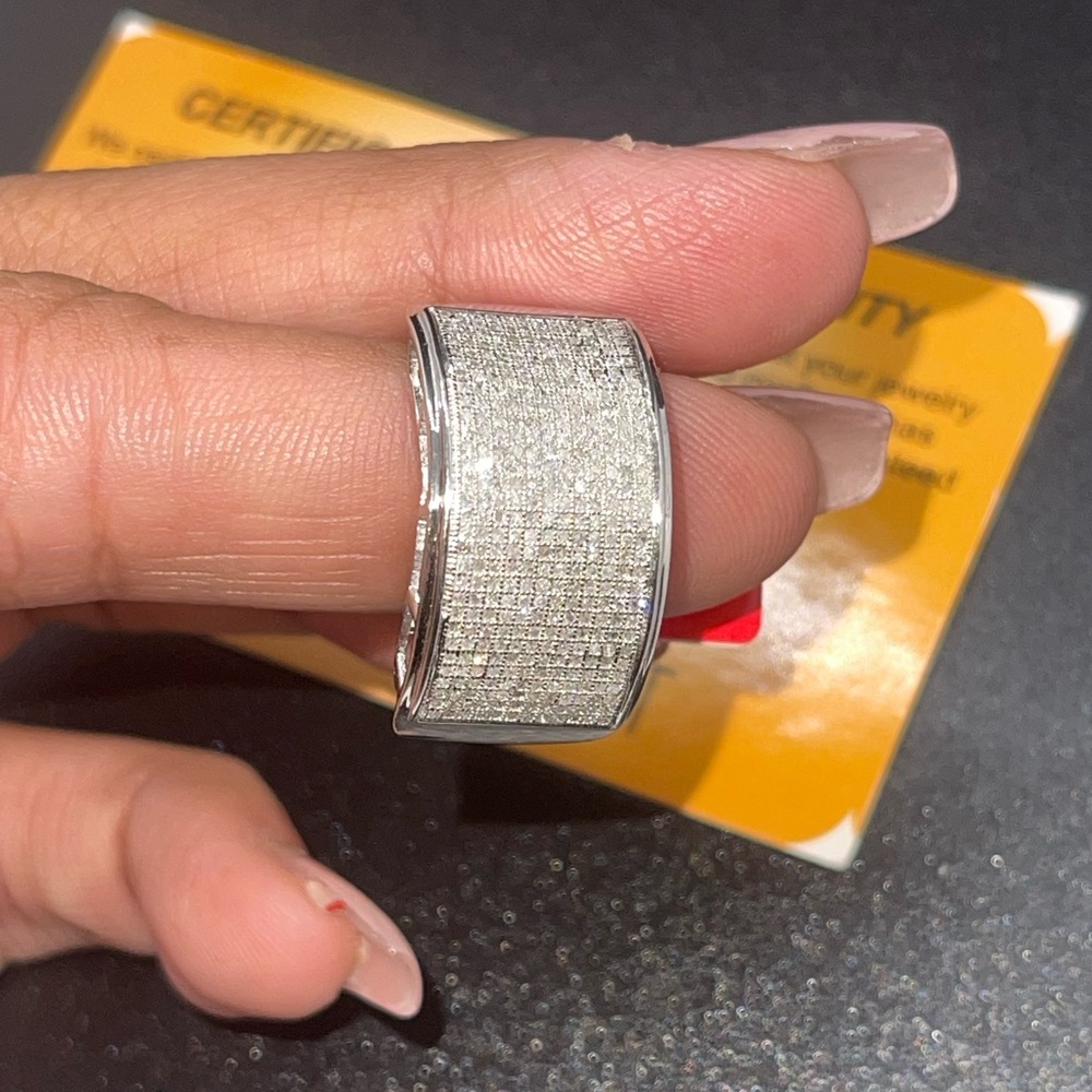 REAL diamond mens band, iced out ring for men, gift for him, Diamond mens ring - Picture 6 of 7